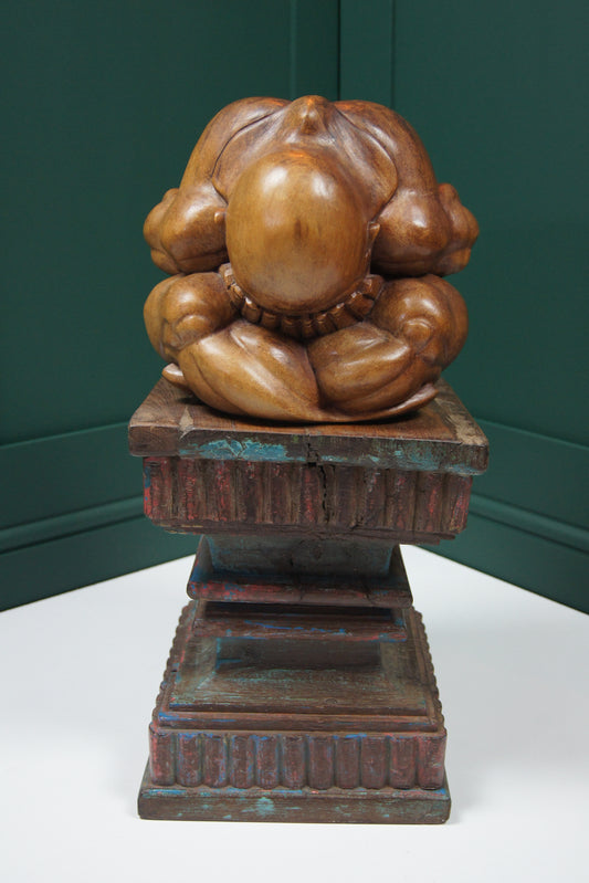 Wooden Carving Weeping Buddha