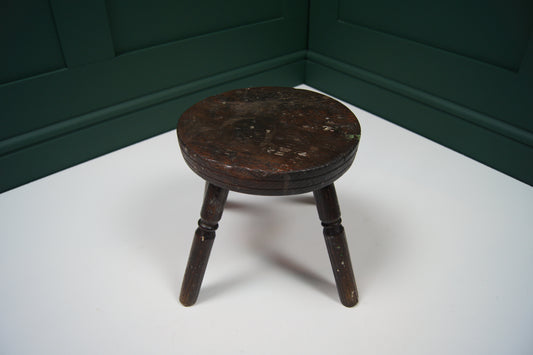 Antique Oak Wooden Milking or Shoemakers Stool