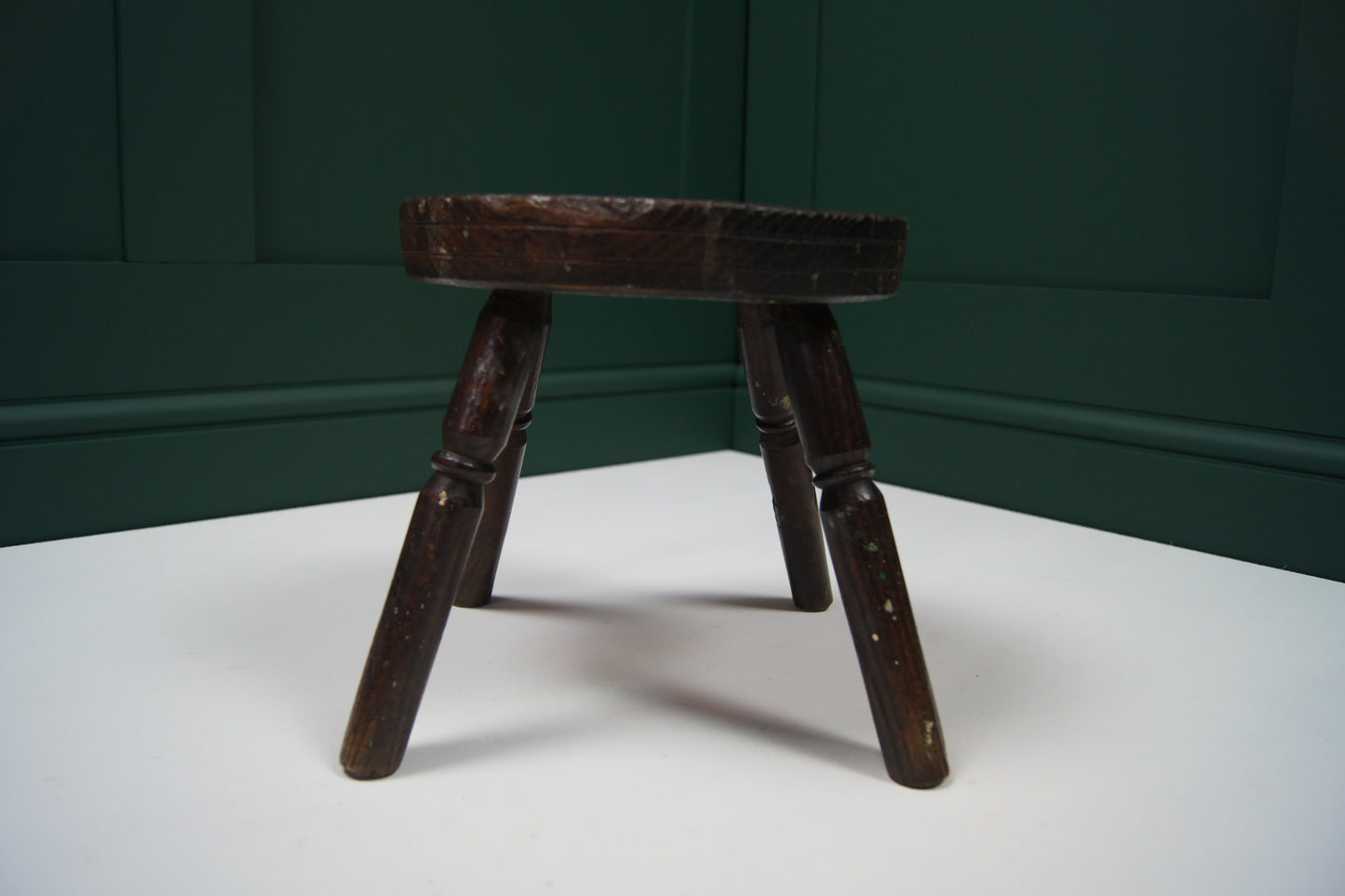 Antique Oak Wooden Milking or Shoemakers Stool