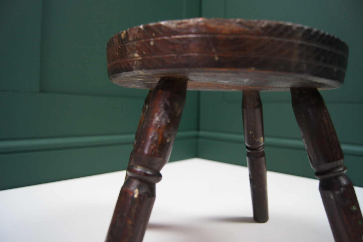 Antique Oak Wooden Milking or Shoemakers Stool