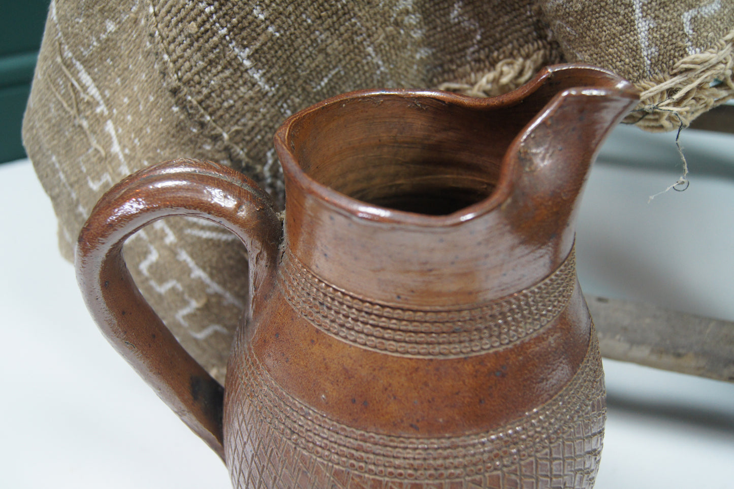 Sgraffito Loop Handled Jug