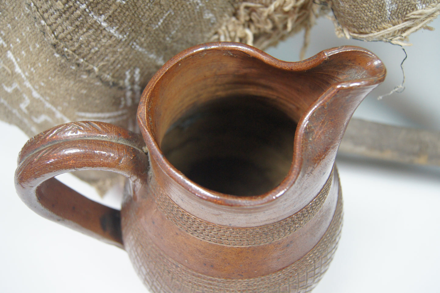 Sgraffito Loop Handled Jug