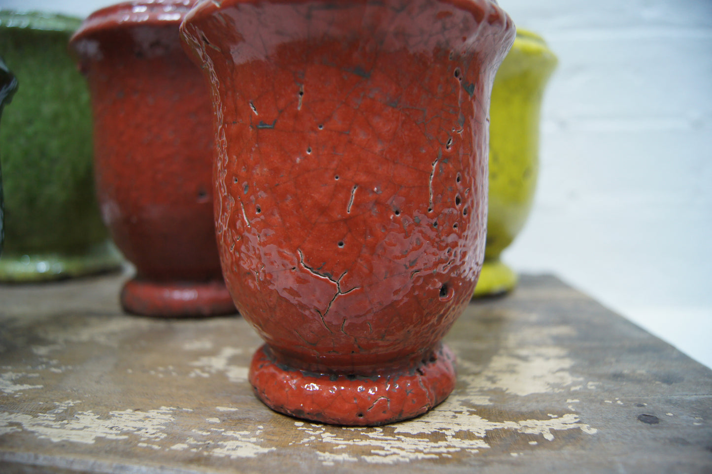 Rustic Crackle Glazed Pots