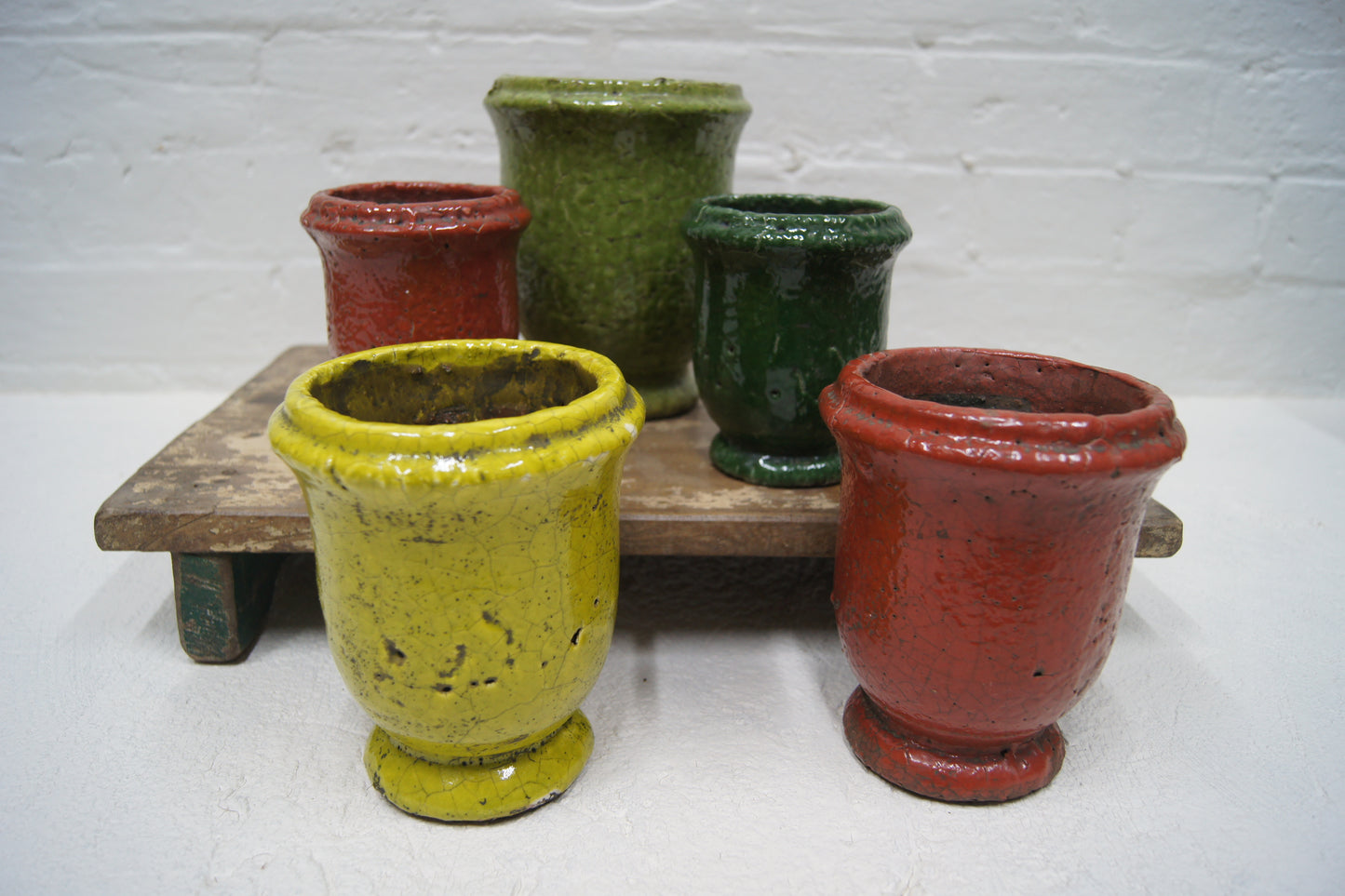 Rustic Crackle Glazed Pots