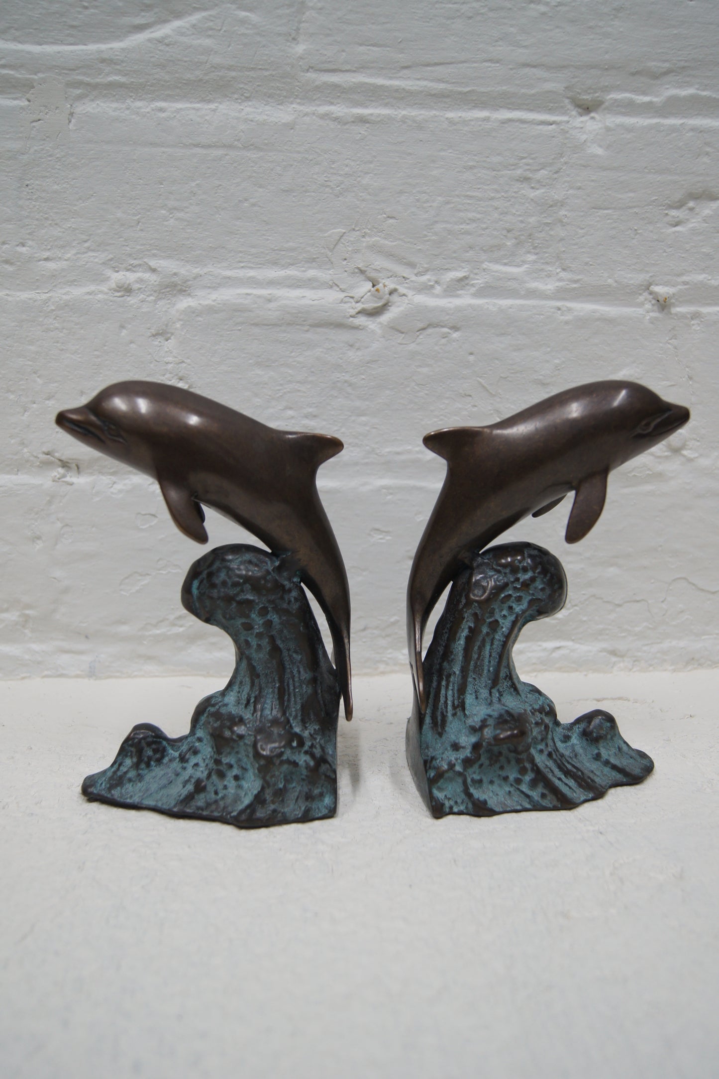 Pair of Bronze Dolphin Bookends