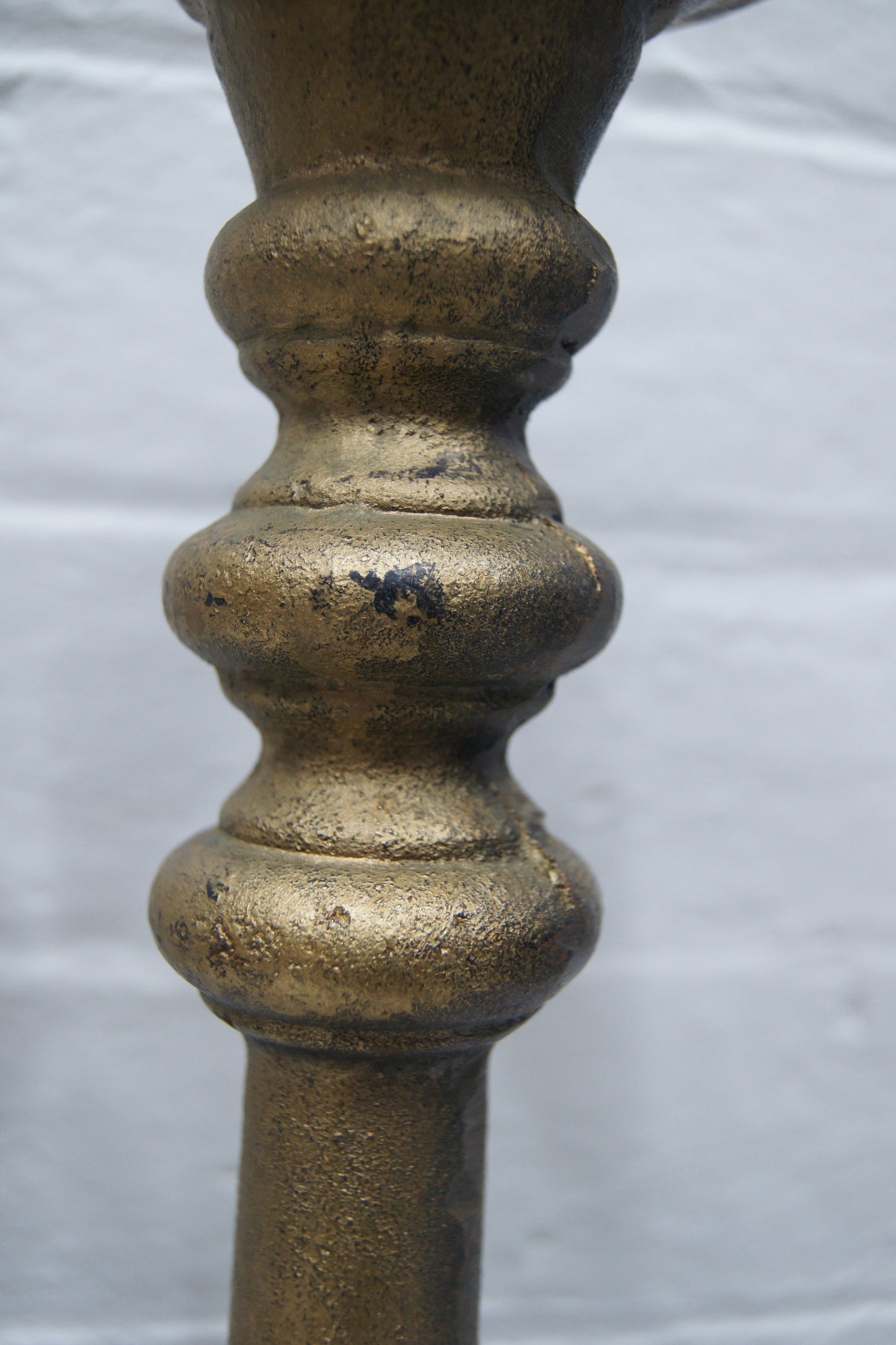 Pair of Ecclesiastical Cast Iron Candlesticks