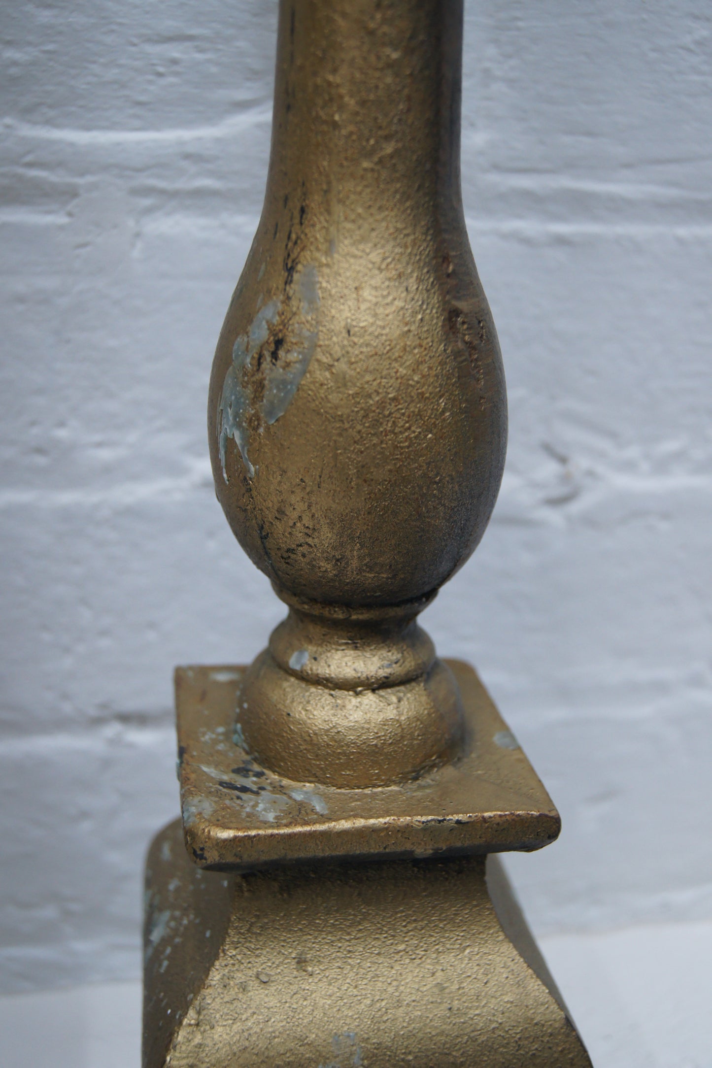 Pair of Ecclesiastical Cast Iron Candlesticks