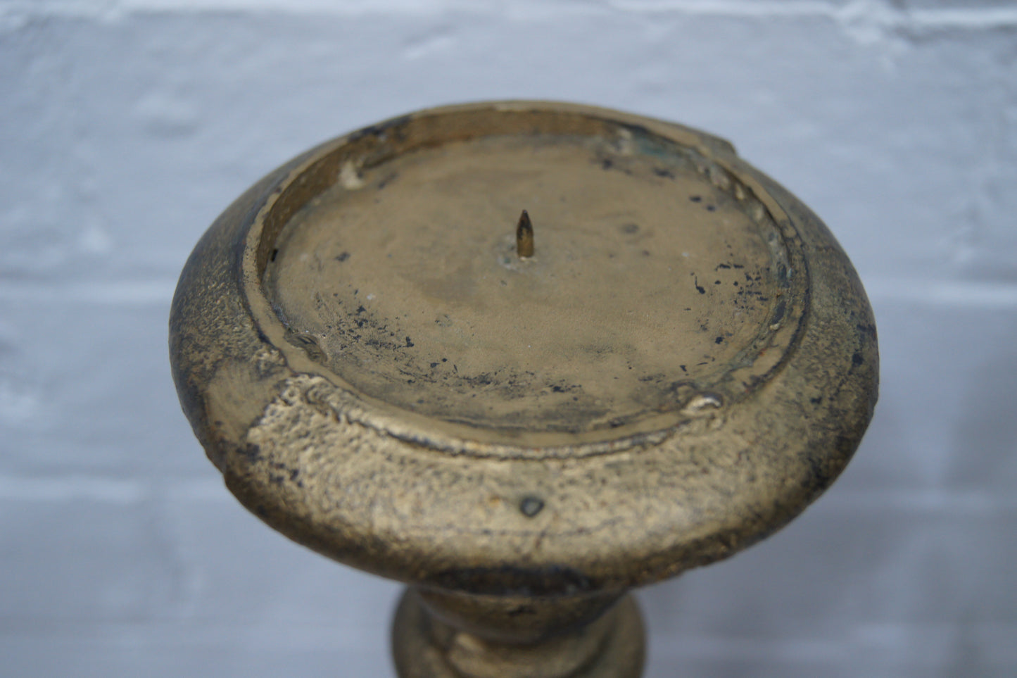 Pair of Ecclesiastical Cast Iron Candlesticks