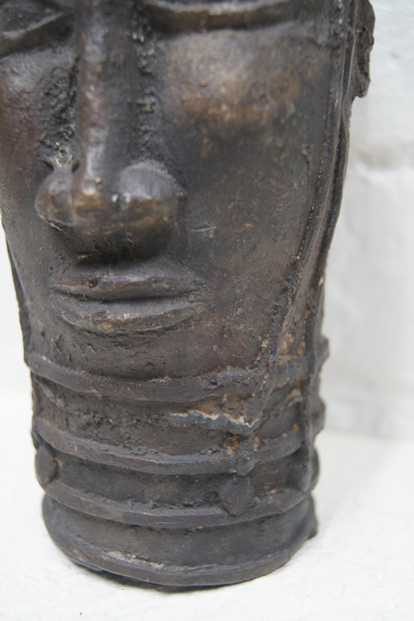 Nigerian Tribal Art Bronze Head Sculpture
