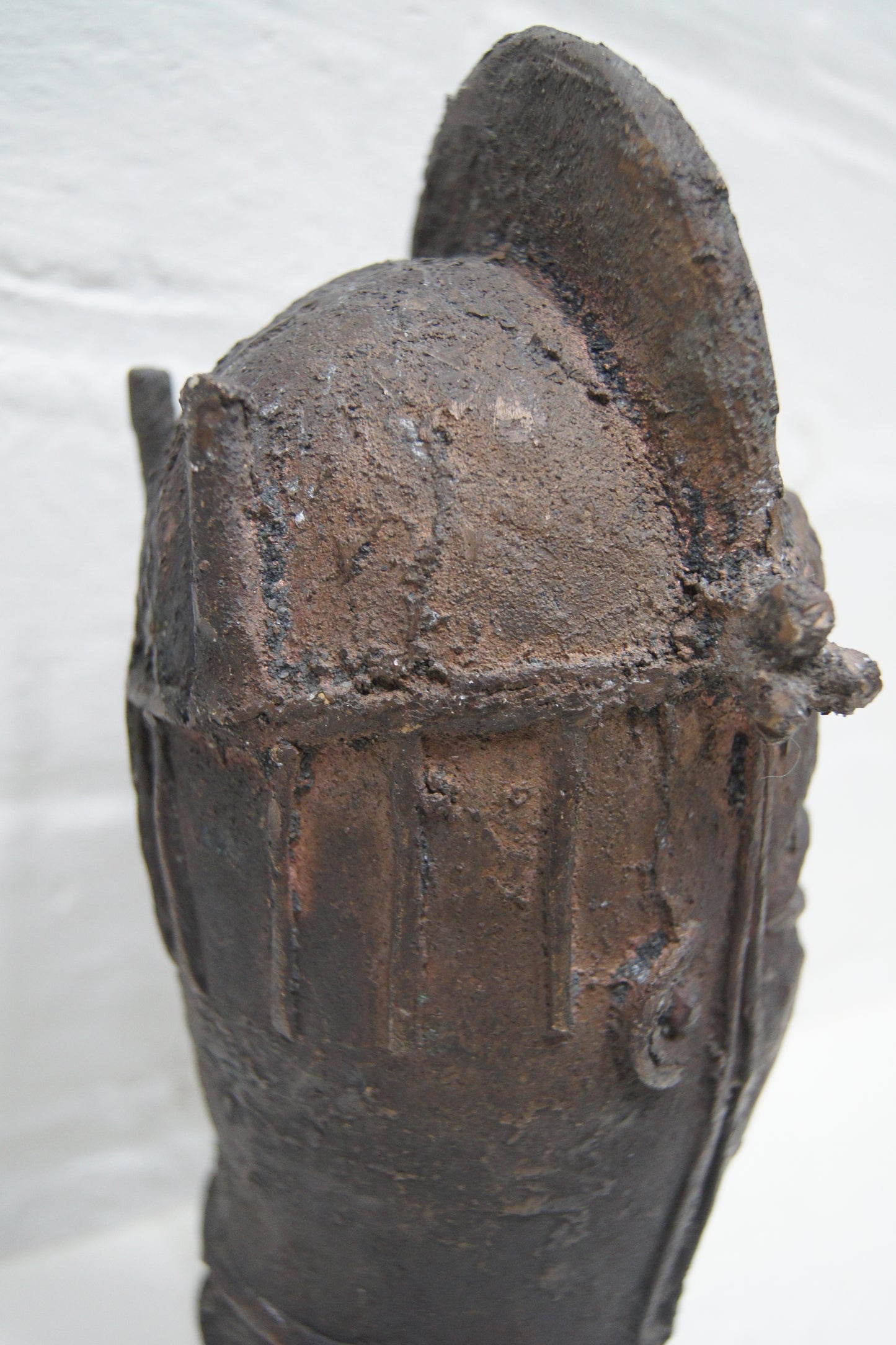 Nigerian Tribal Art Bronze Head Sculpture