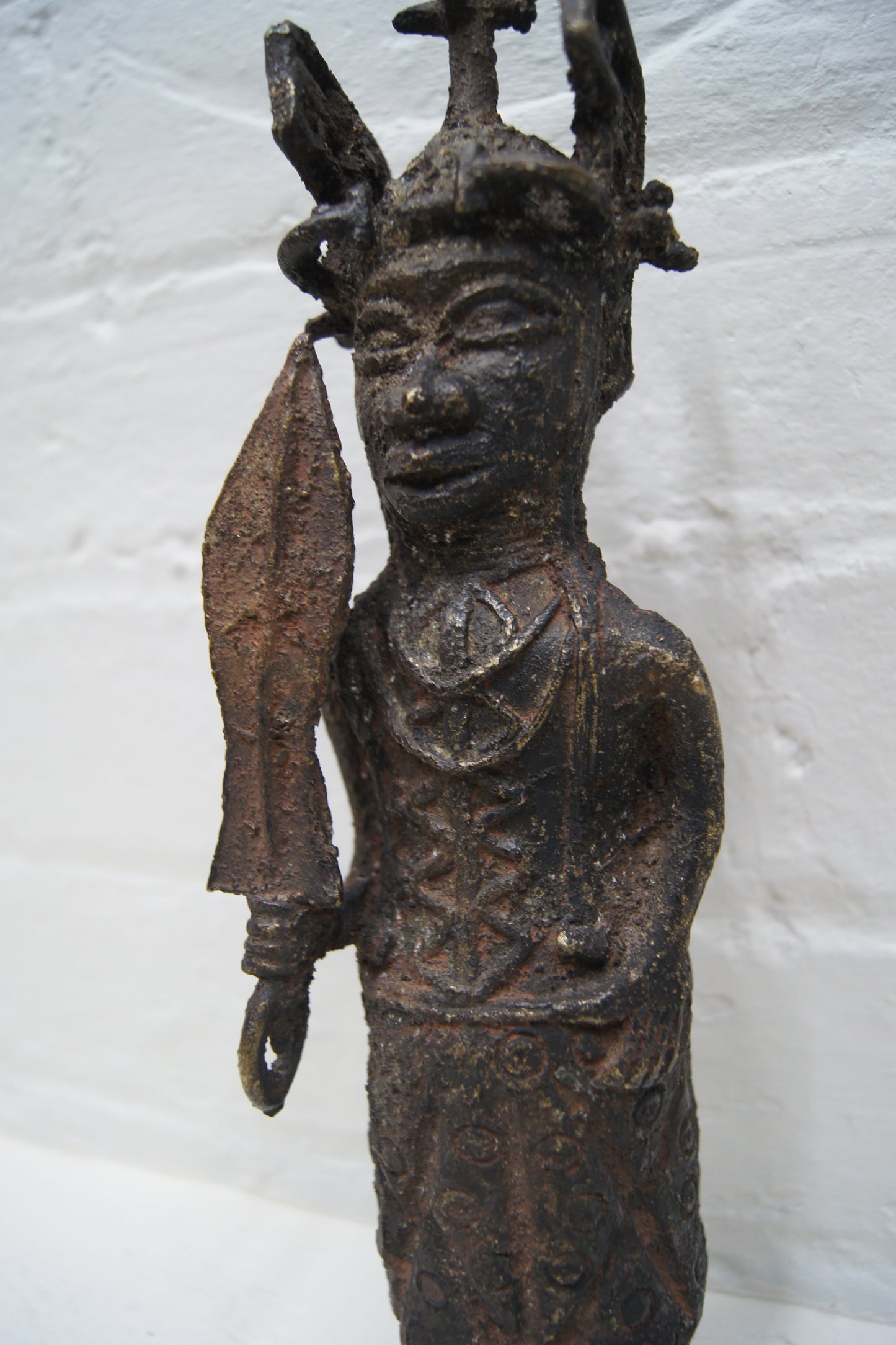 Bennin Bronze Figure of an Elder Oba