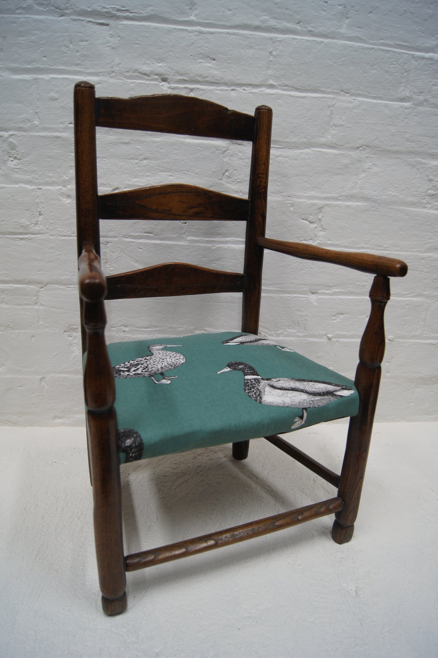 Antique Childs Oak Ladder Back Chair