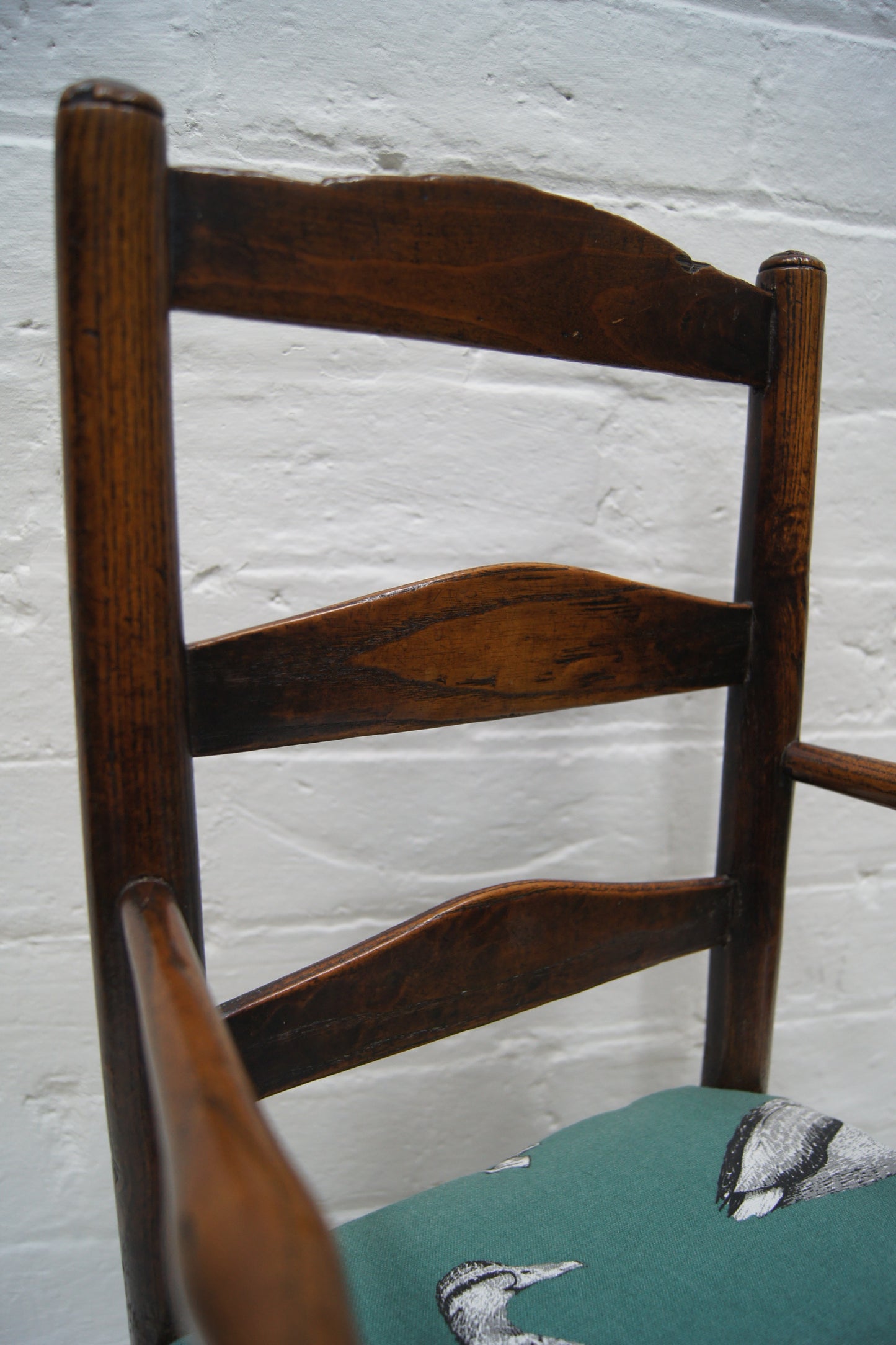 Antique Childs Oak Ladder Back Chair