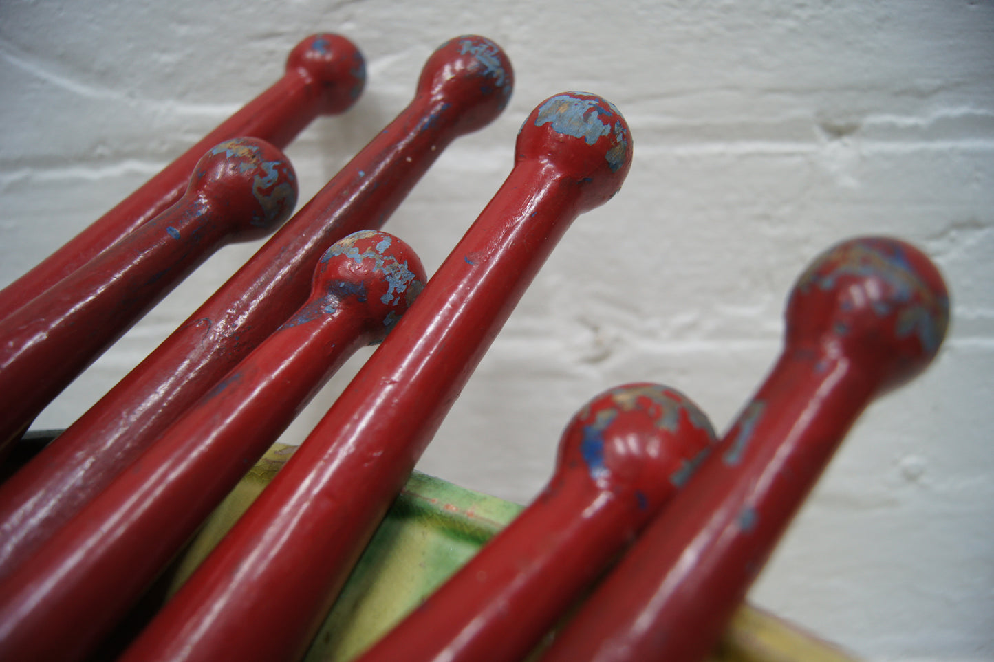 Vintage Wooden Red Indian Exercise Clubs