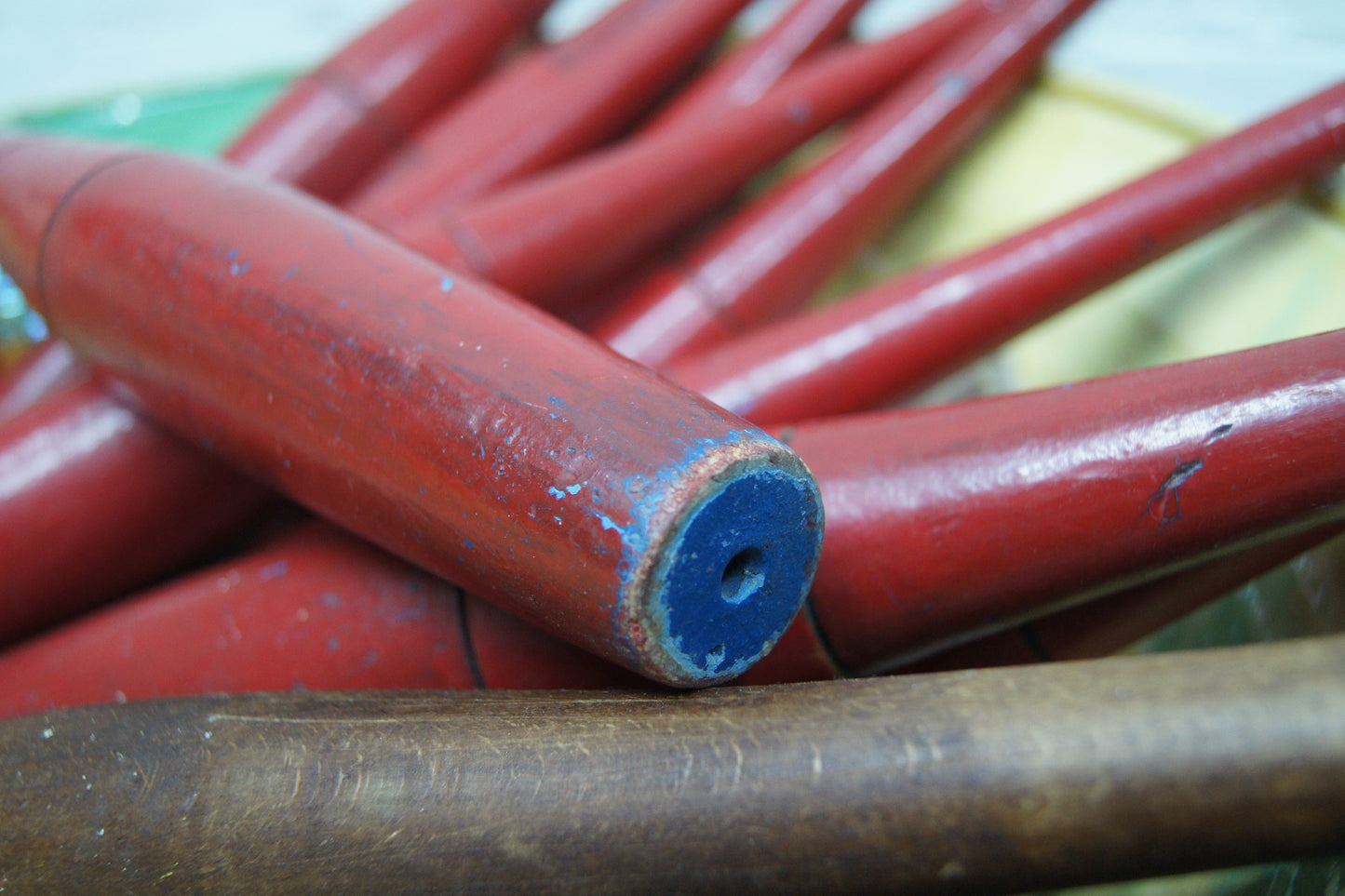 Vintage Wooden Red Indian Exercise Clubs
