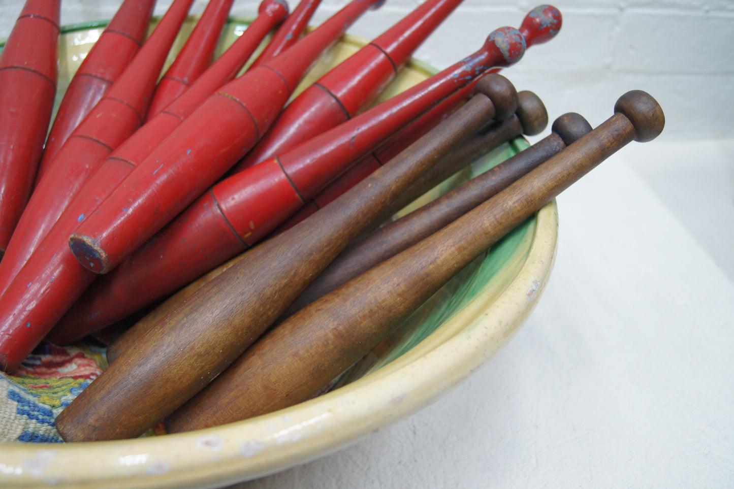 Vintage Wooden Indian Exercise Clubs
