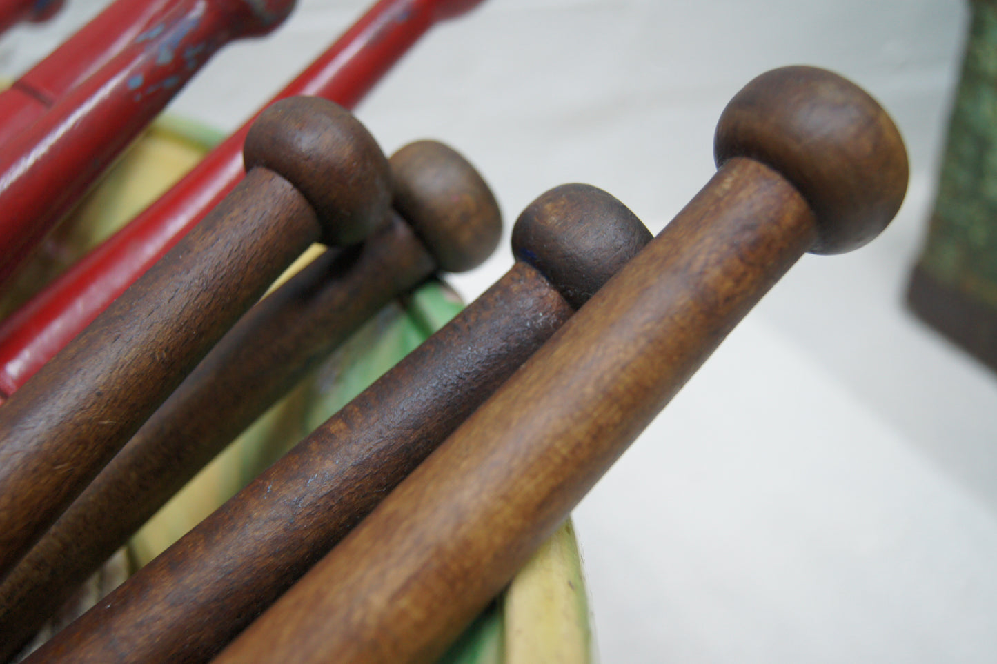 Vintage Wooden Indian Exercise Clubs