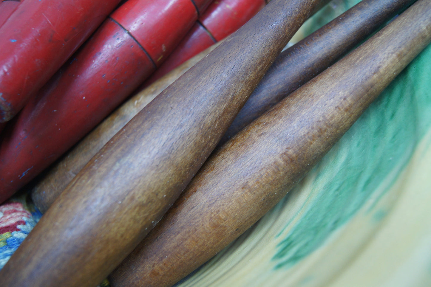 Vintage Wooden Indian Exercise Clubs