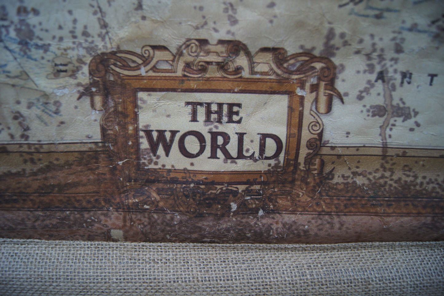 Rustic Large Hanging World Map