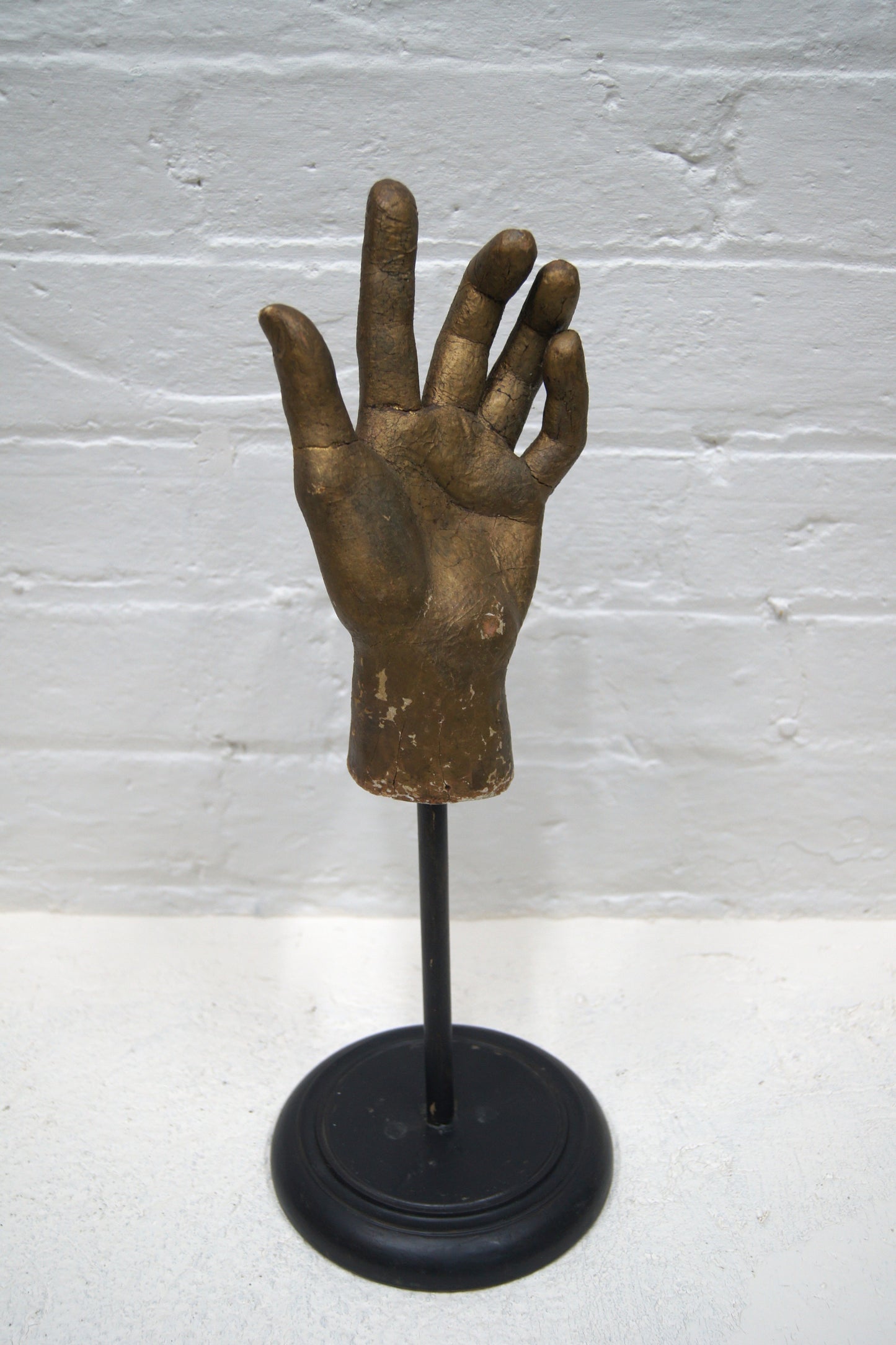 Vintage Hand Sculpture on Wooden Stand