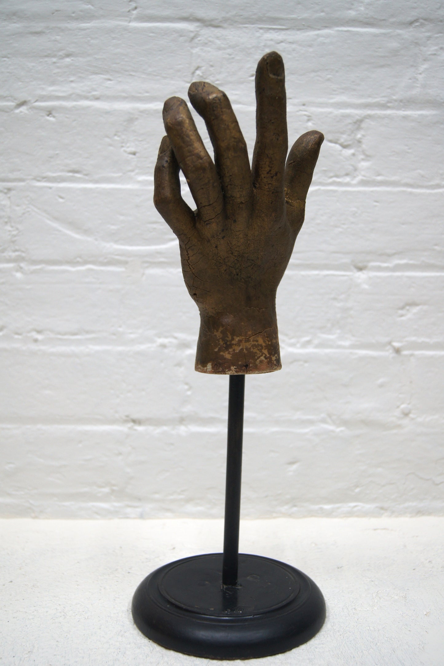 Vintage Hand Sculpture on Wooden Stand