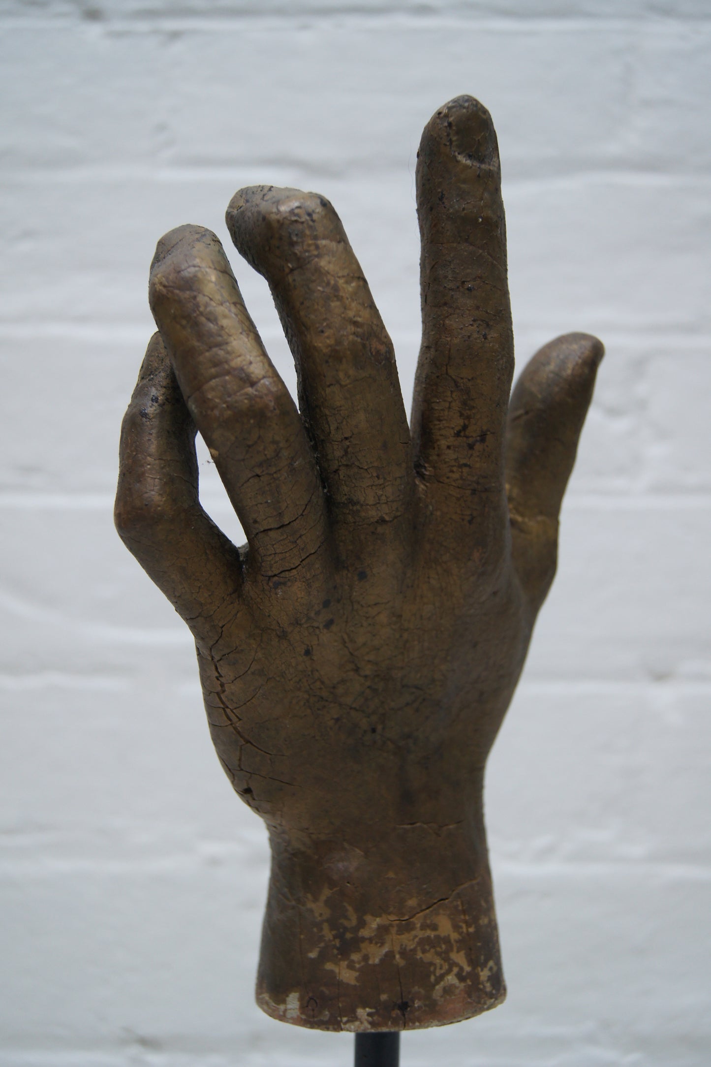Vintage Hand Sculpture on Wooden Stand