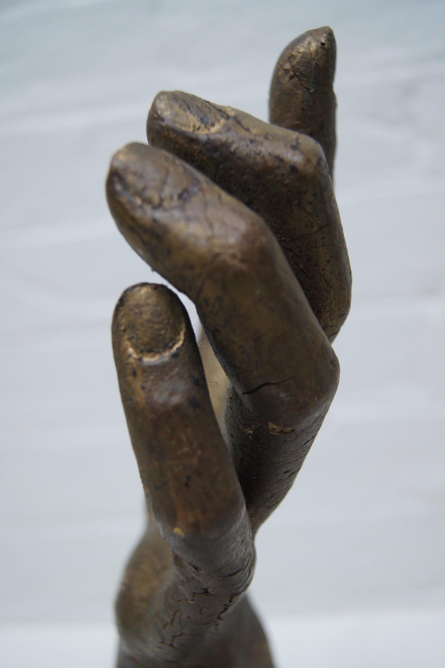 Vintage Hand Sculpture on Wooden Stand