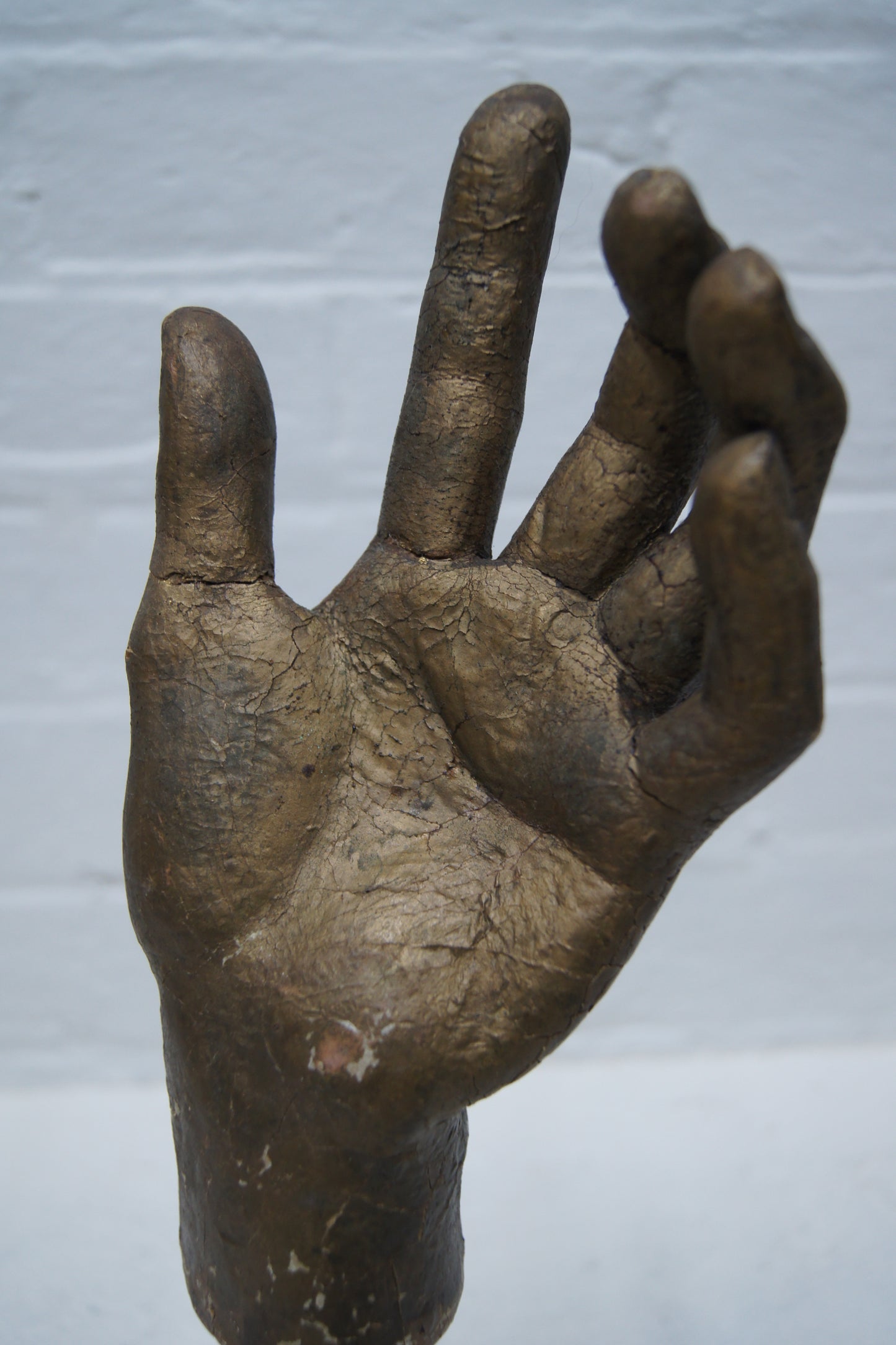 Vintage Hand Sculpture on Wooden Stand