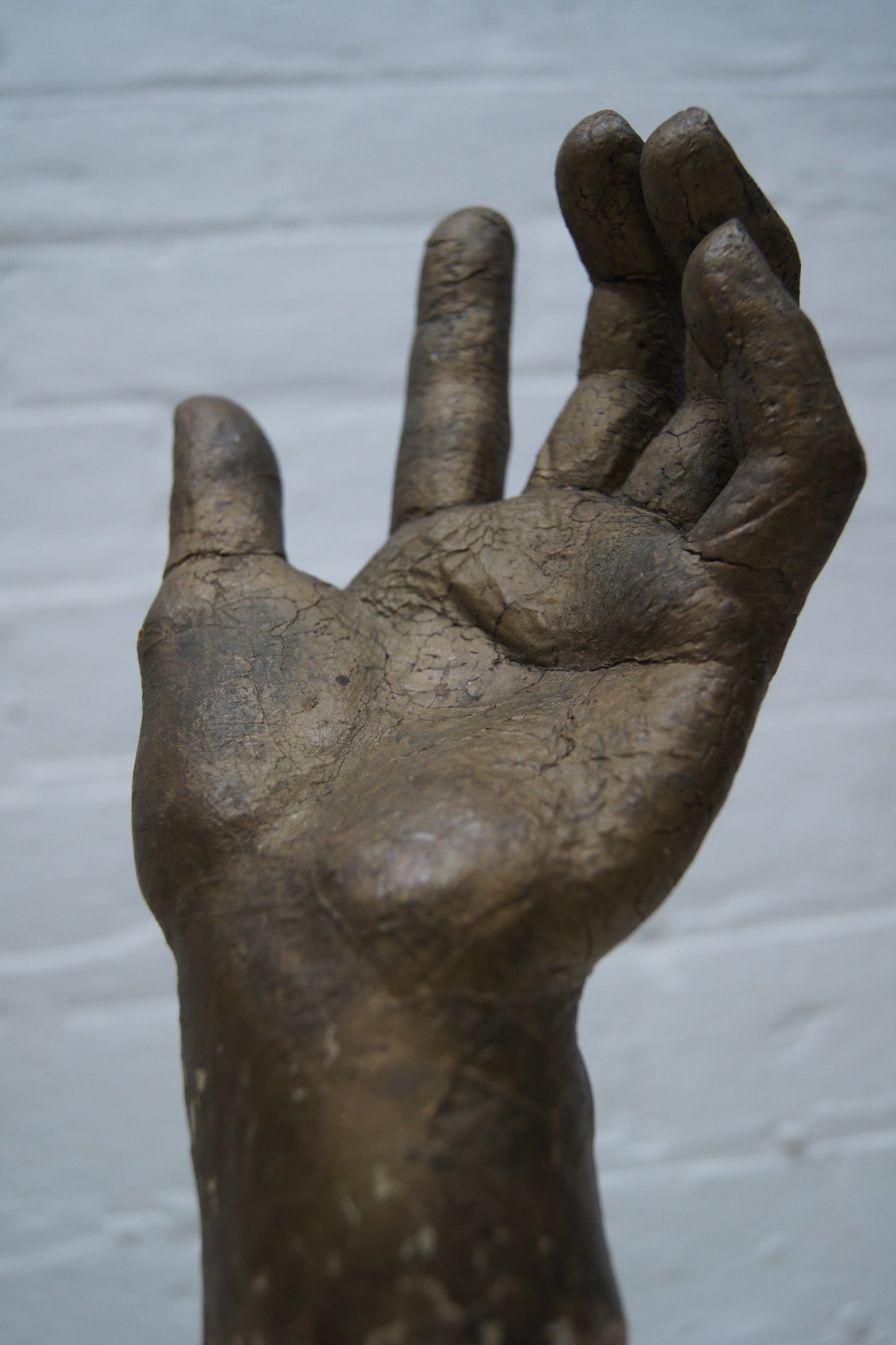 Vintage Hand Sculpture on Wooden Stand