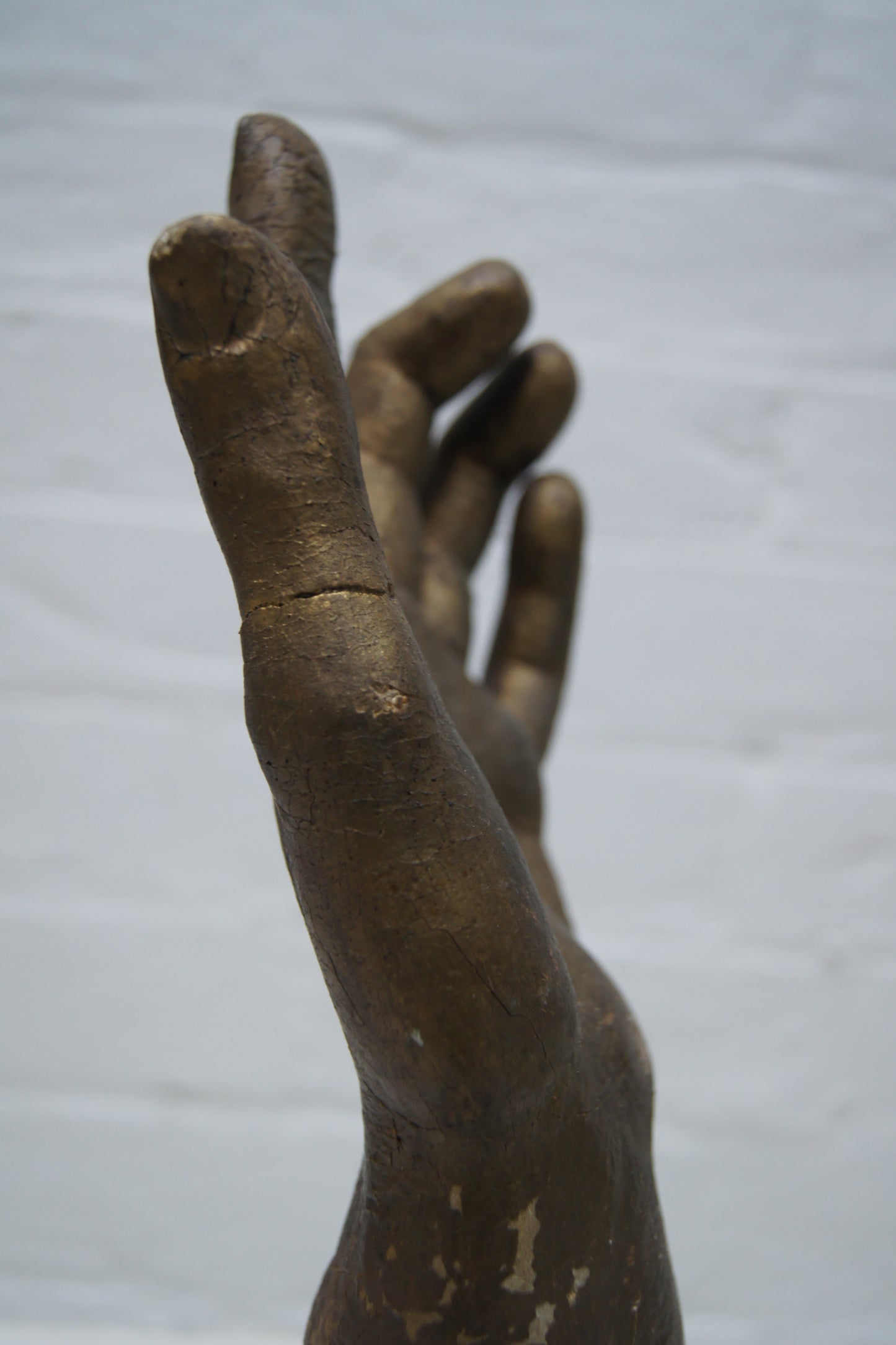 Vintage Hand Sculpture on Wooden Stand