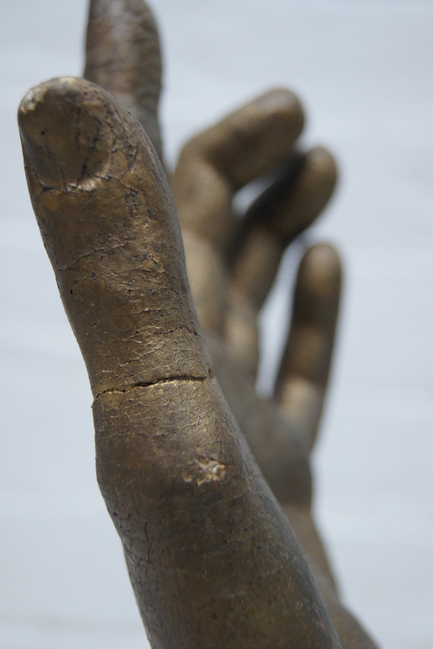 Vintage Hand Sculpture on Wooden Stand