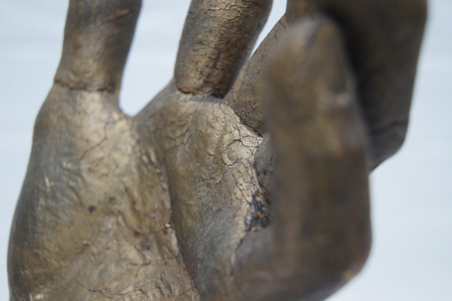 Vintage Hand Sculpture on Wooden Stand