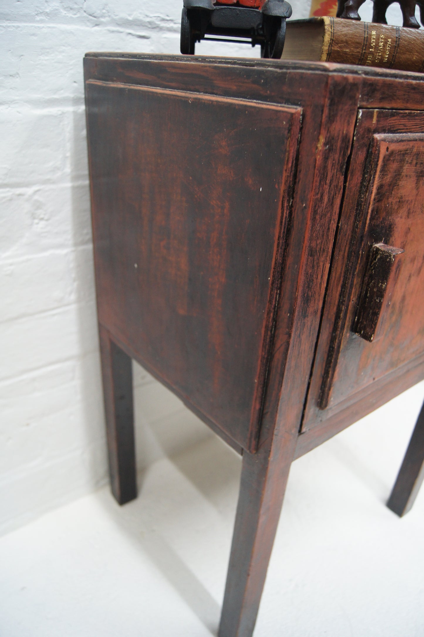 Rustic Wooden Destressed Bedside Cabinet