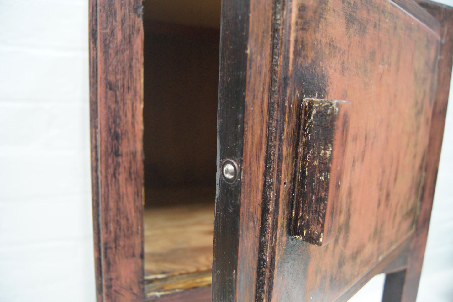 Rustic Wooden Destressed Bedside Cabinet