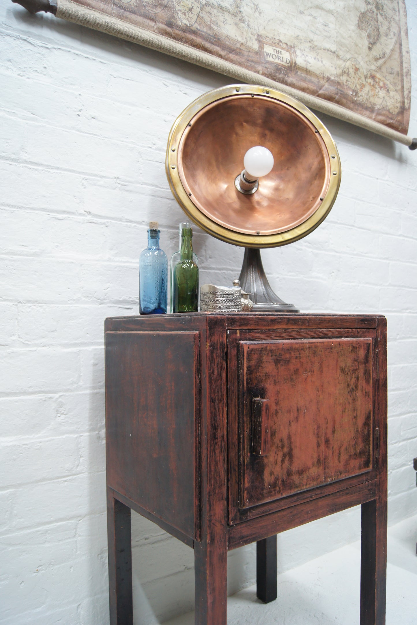 Rustic Wooden Destressed Bedside Cabinet