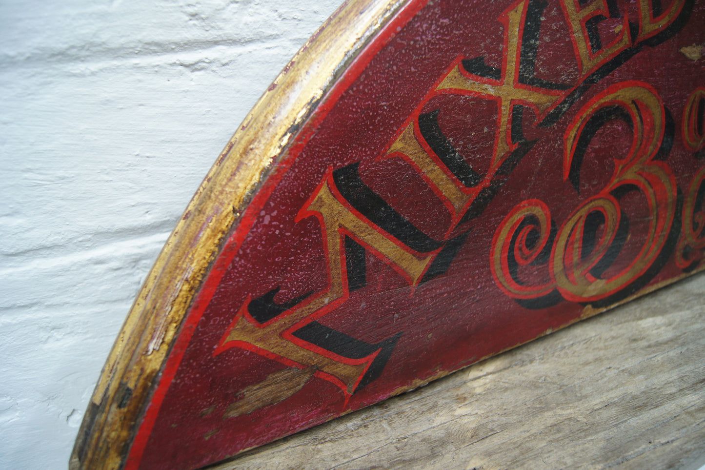 Vintage Mixed Sweets Wooden Half Circle Sign