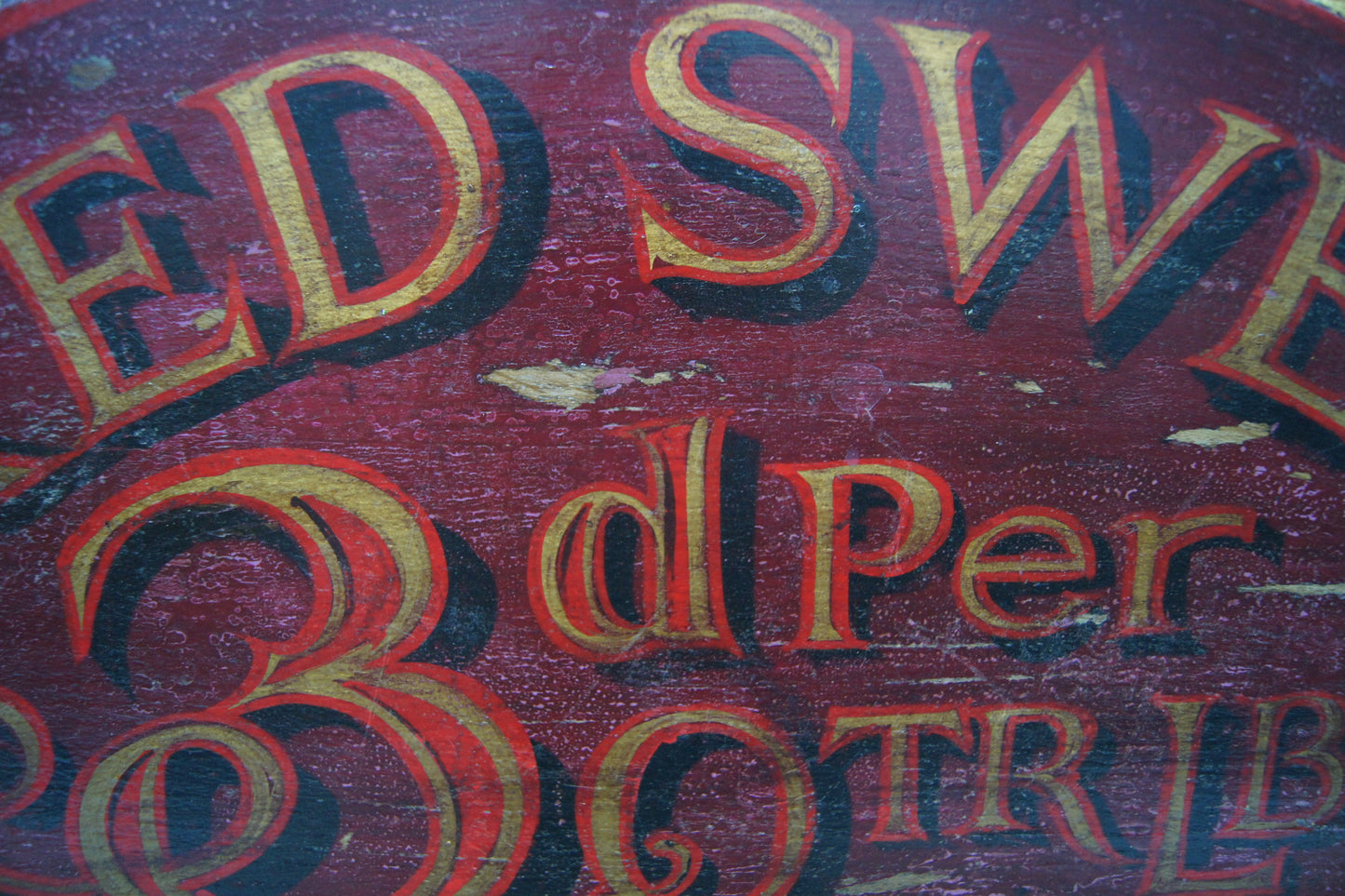 Vintage Mixed Sweets Wooden Half Circle Sign
