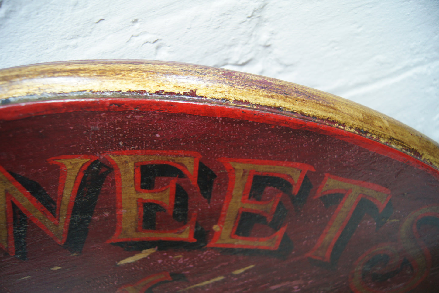 Vintage Mixed Sweets Wooden Half Circle Sign