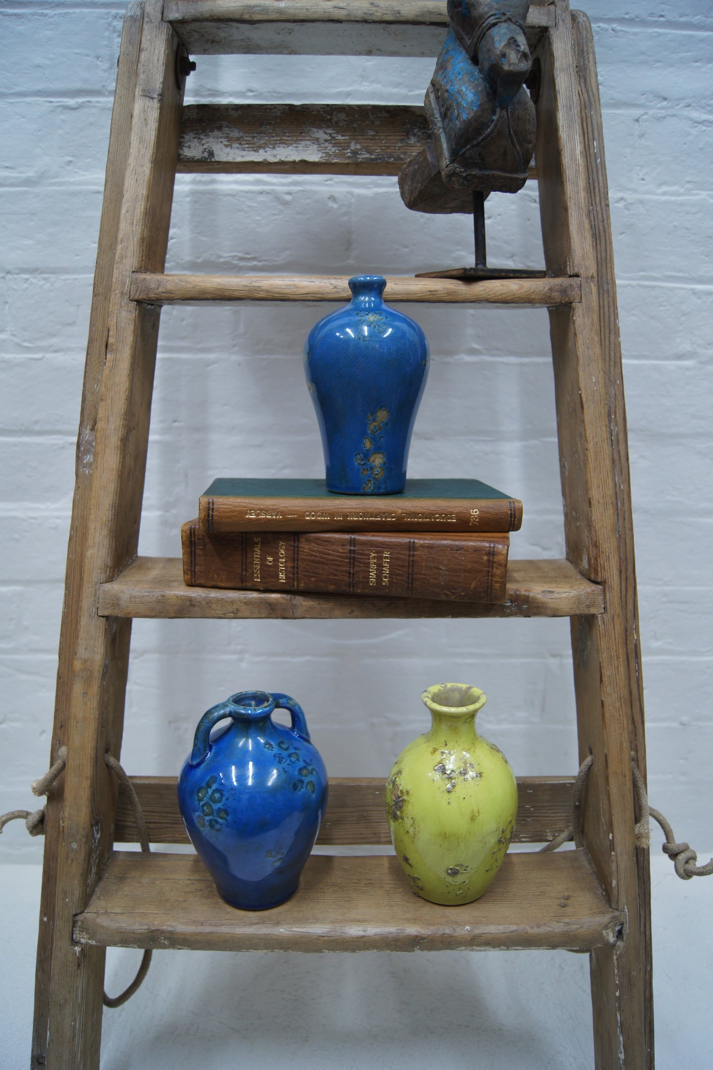 Vintage Blue Bud Vase with Handles