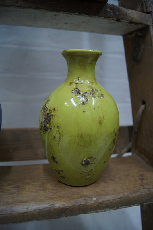 Vintage Greenish Yellow Bud Vase