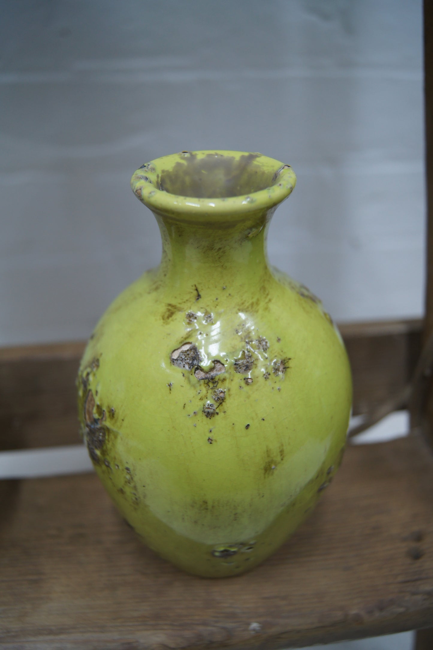 Vintage Greenish Yellow Bud Vase