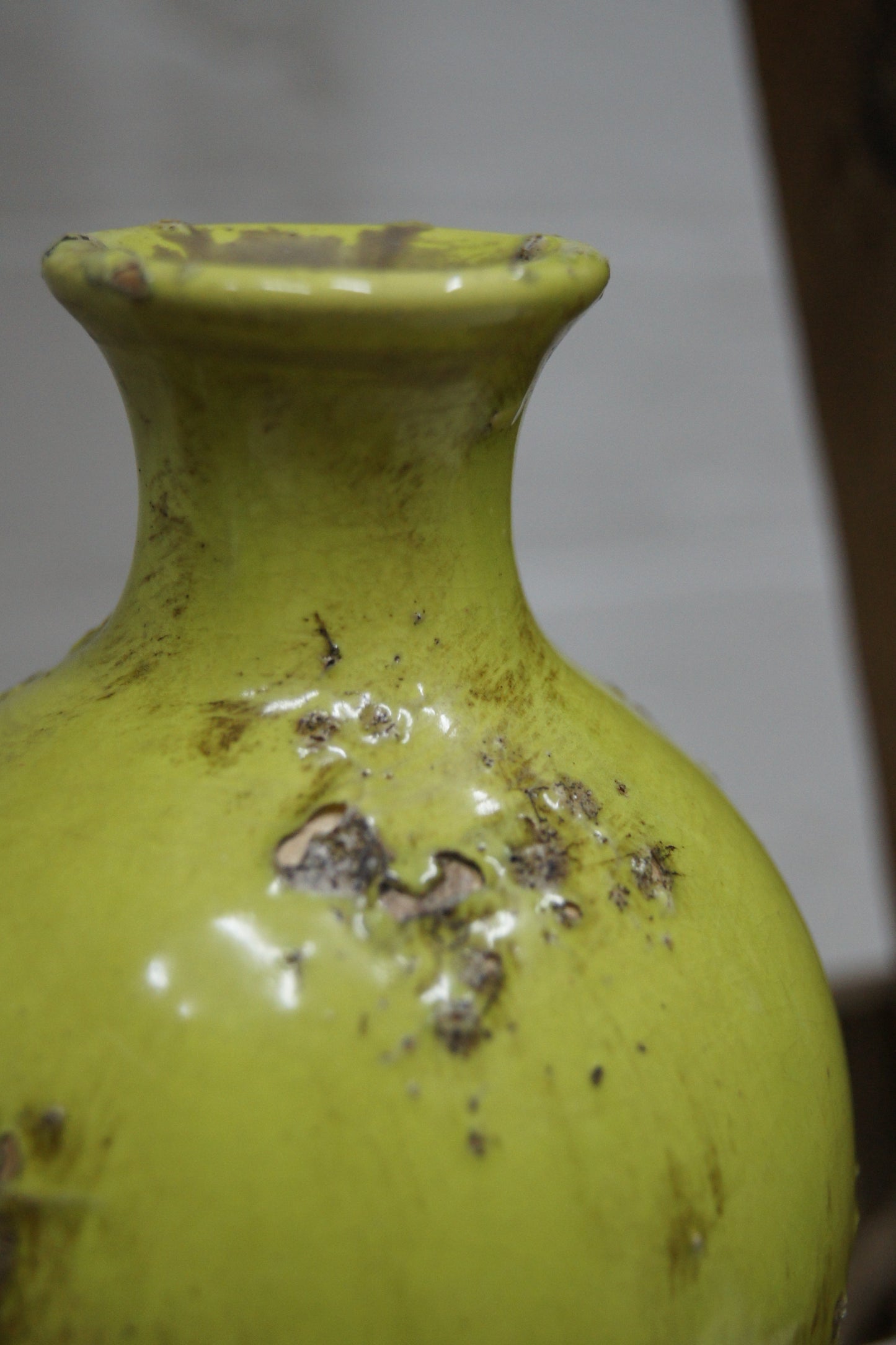 Vintage Greenish Yellow Bud Vase