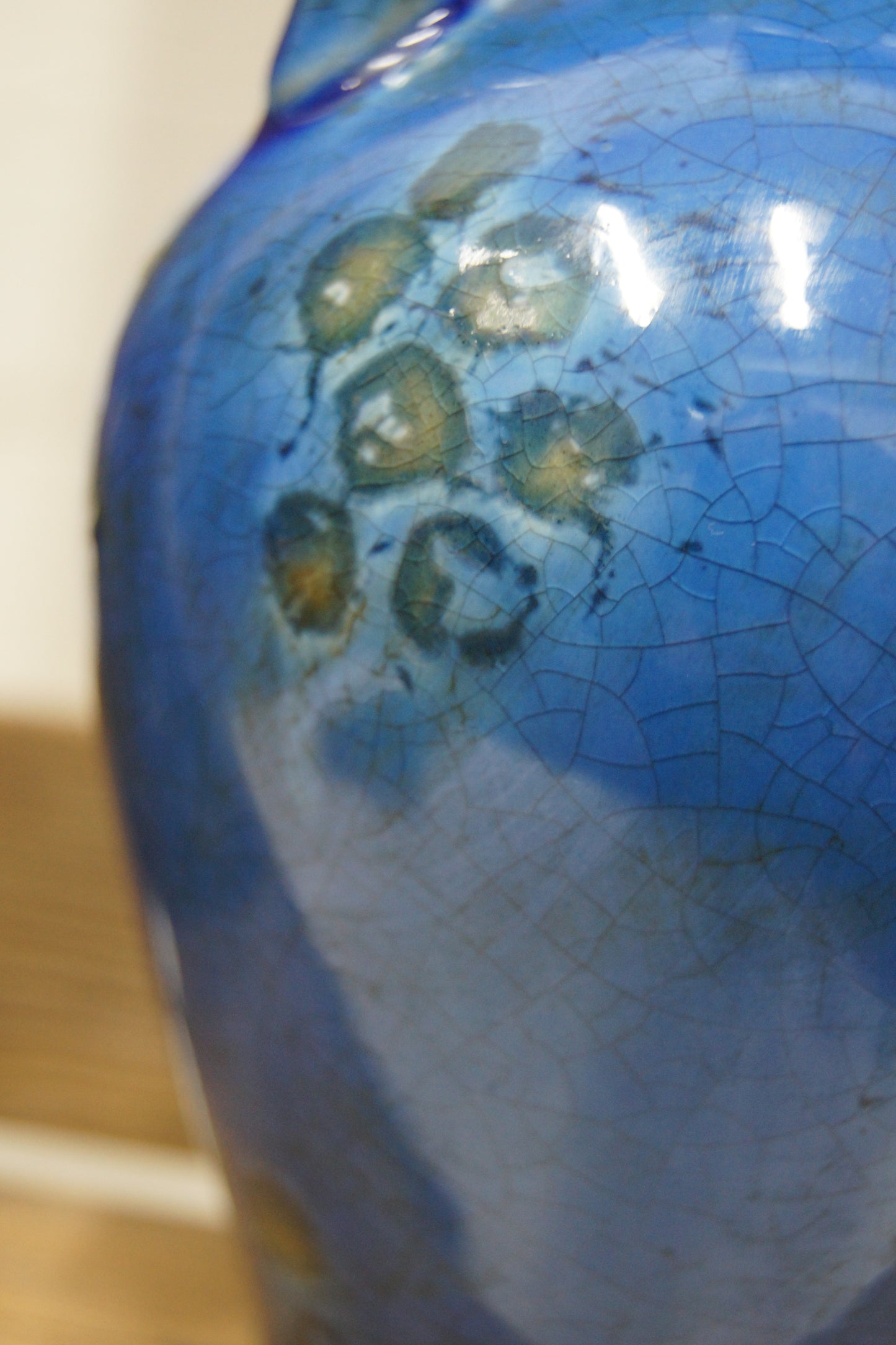 Vintage Blue Bud Vase with Handles