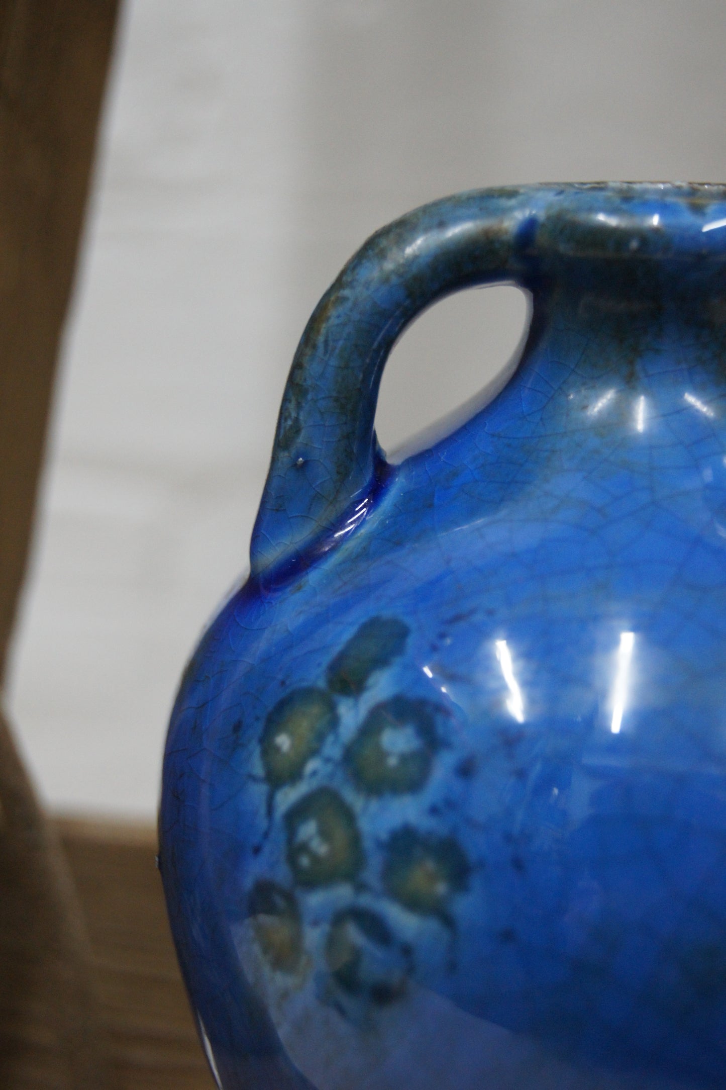 Vintage Blue Bud Vase with Handles