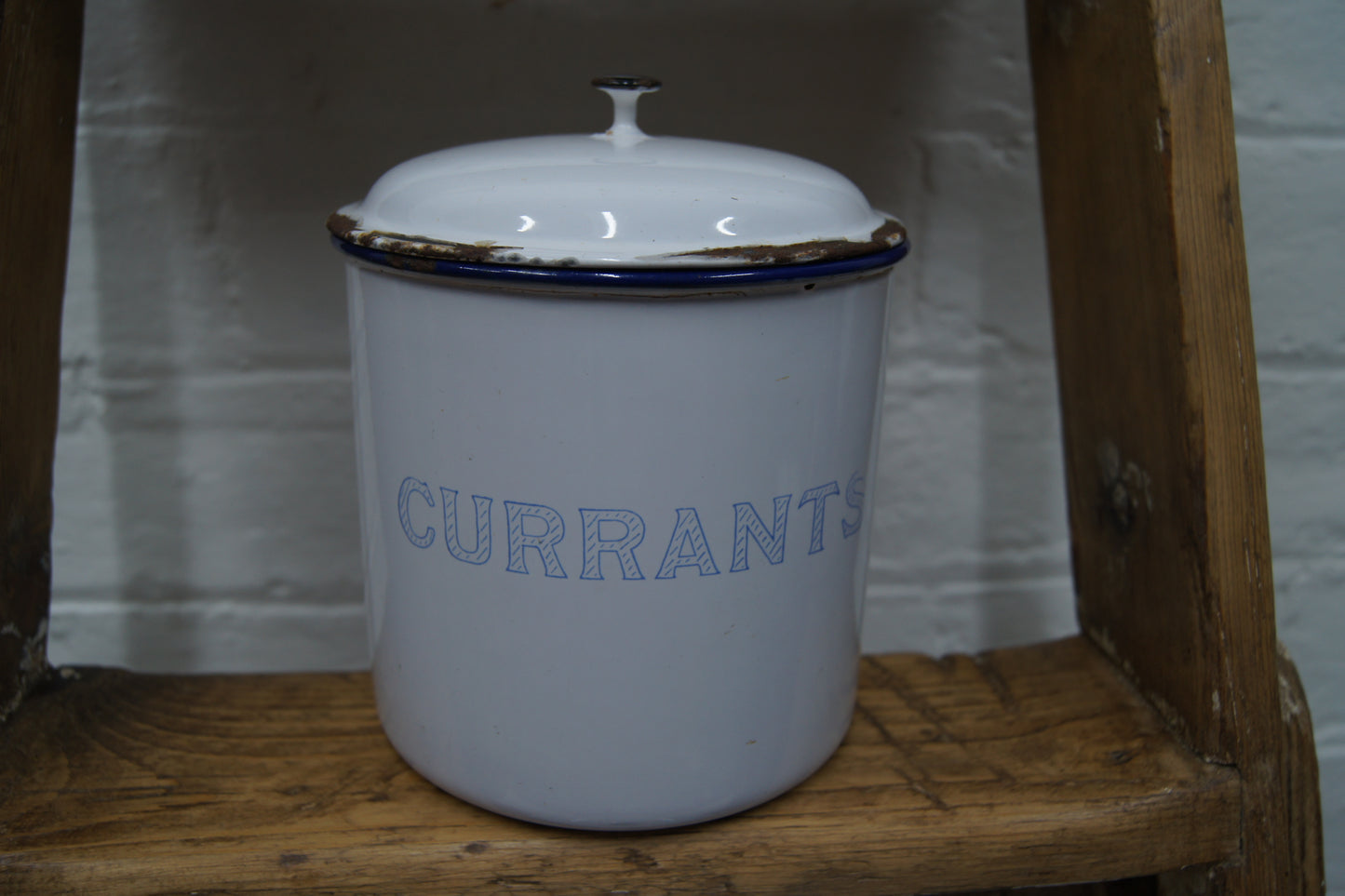 Set of 3 Vintage Swedish 1960s Enamelled Kitchen Canisters