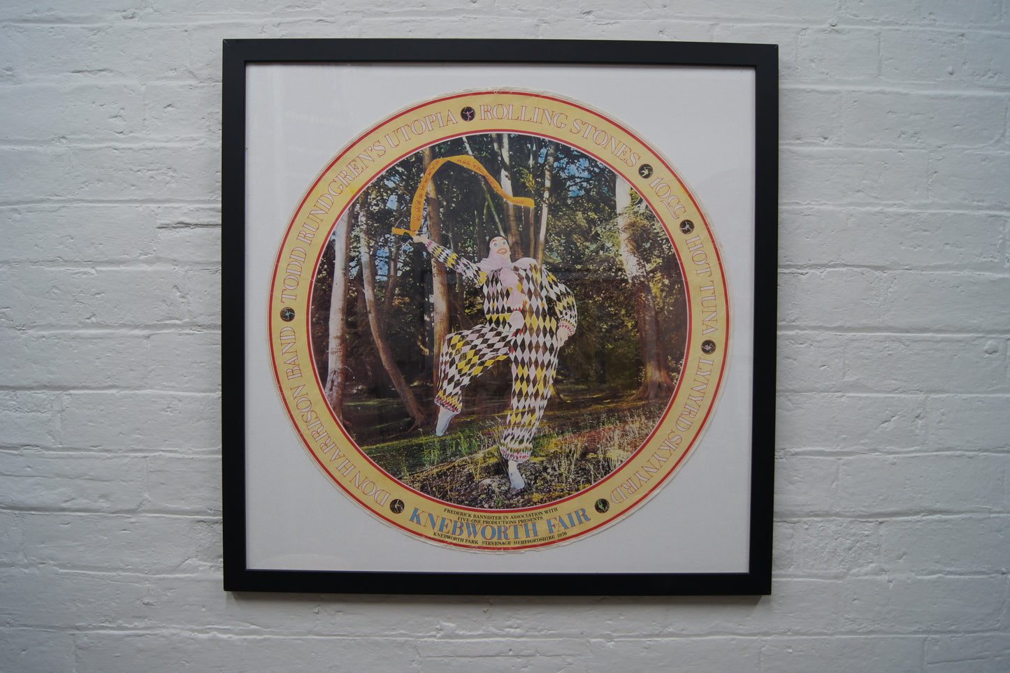 Framed 1970s Knebworth Advertising Poster (Rolling Stones Headline)