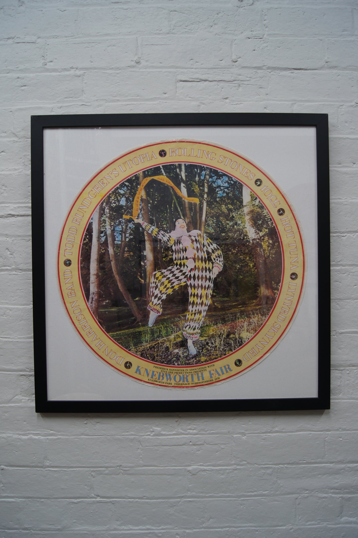 Framed 1970s Knebworth Advertising Poster (Rolling Stones Headline)
