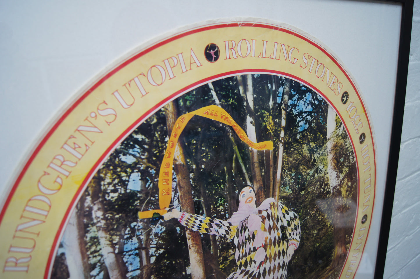 Framed 1970s Knebworth Advertising Poster (Rolling Stones Headline)