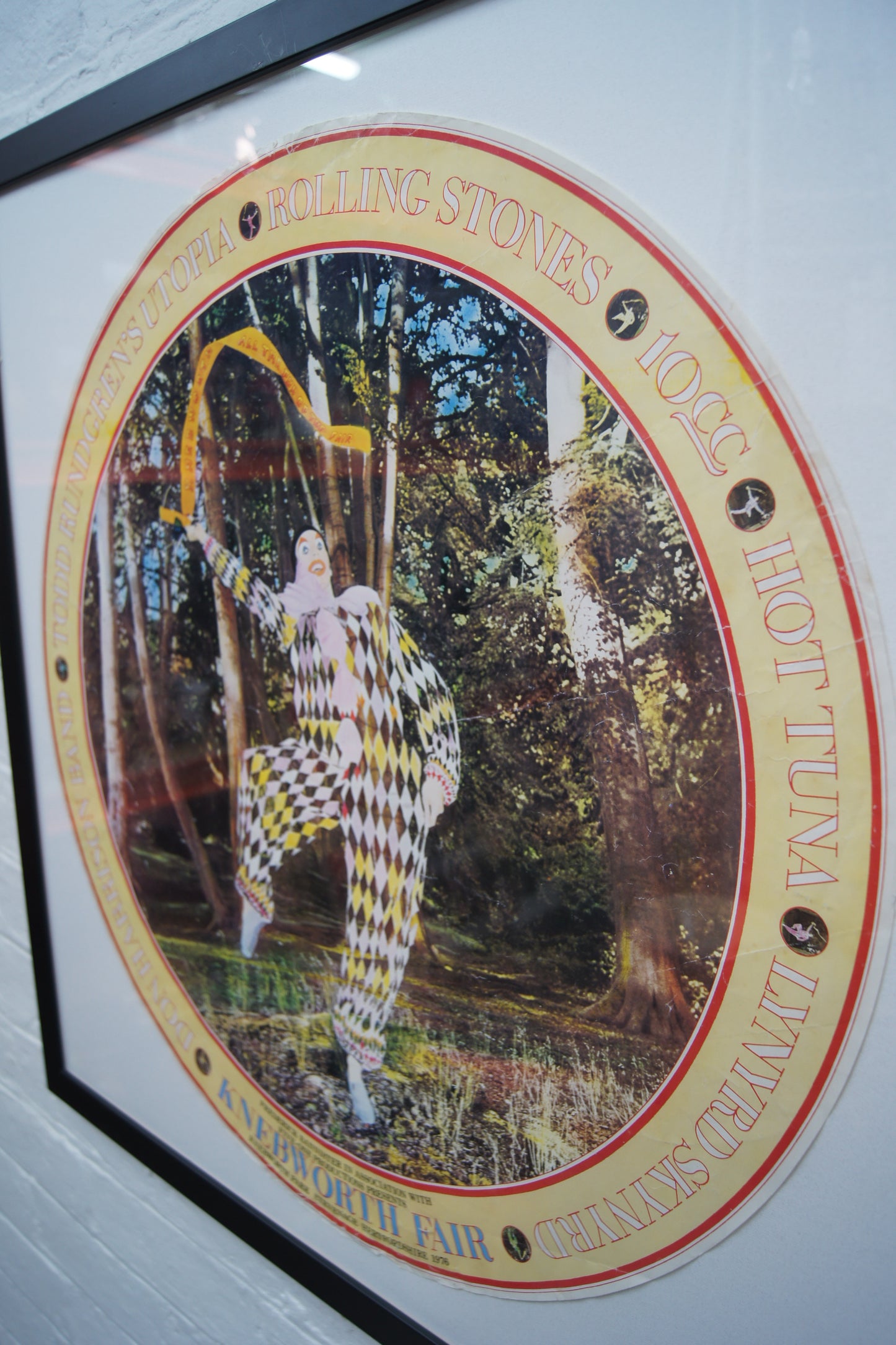 Framed 1970s Knebworth Advertising Poster (Rolling Stones Headline)