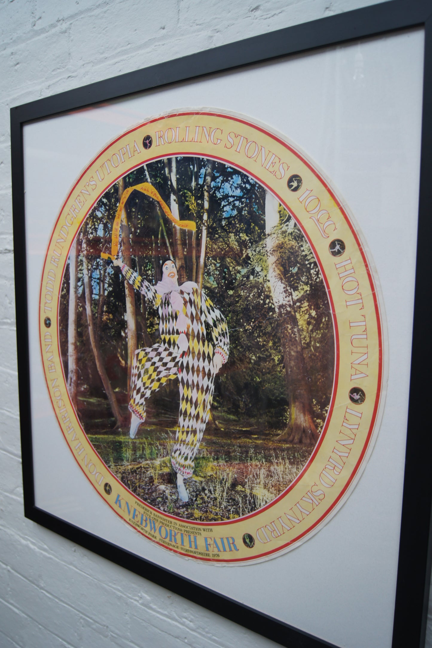 Framed 1970s Knebworth Advertising Poster (Rolling Stones Headline)